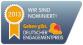Ein Banner, das die Nominierung für den Deutschen Engagementpreis im Jahr 2013 ankündigt.