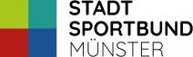 Logo des Stadt Sportbund Münster mit einem quadratischen Farbfeld links und dem Text in Schwarz rechts.